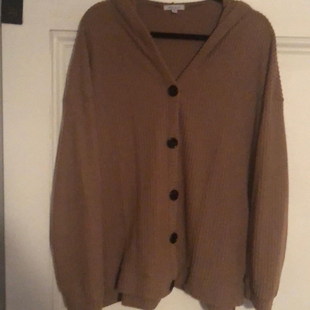 Hooded lightweight cardigan